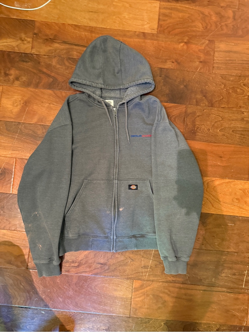 Dickies Men's Charcoal Gray Zip-Up Hooded Sweatshirt